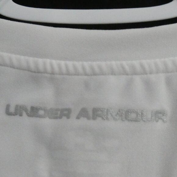 UNDER ARMOUR - Heat Gear | medium | White Tank Top With Silver Print - Picture 11 of 14